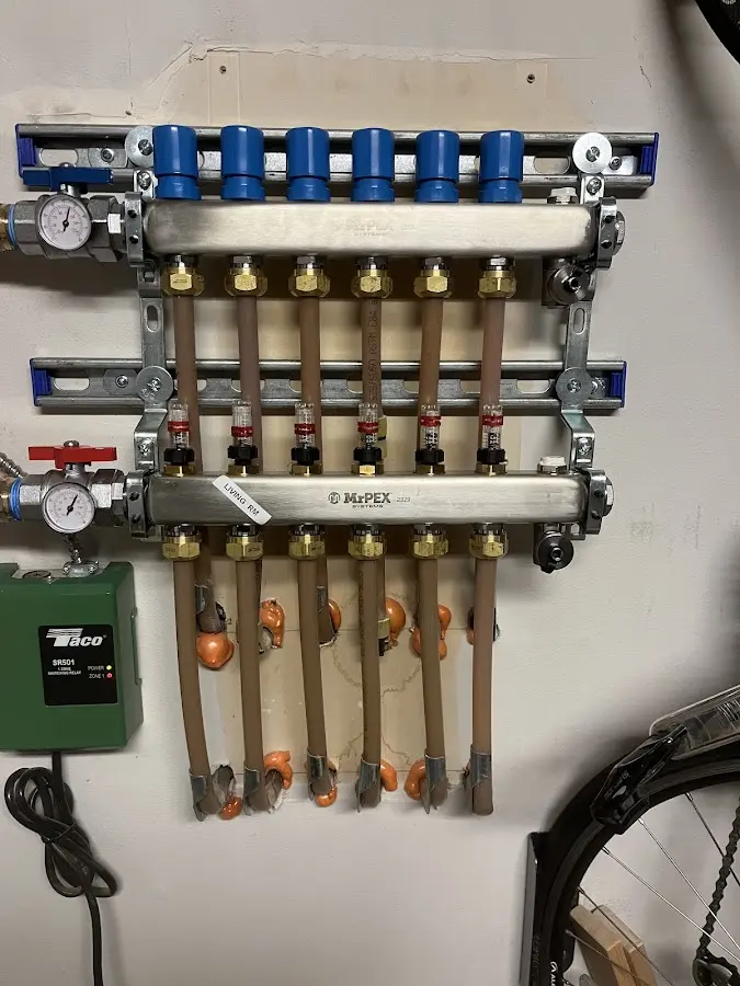 Plumber performing Gas Leak Detection at a residential property in Pownal